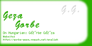 geza gorbe business card