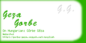 geza gorbe business card